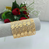 Heritage Rose Multi-Medallion Wide Gold Bangle