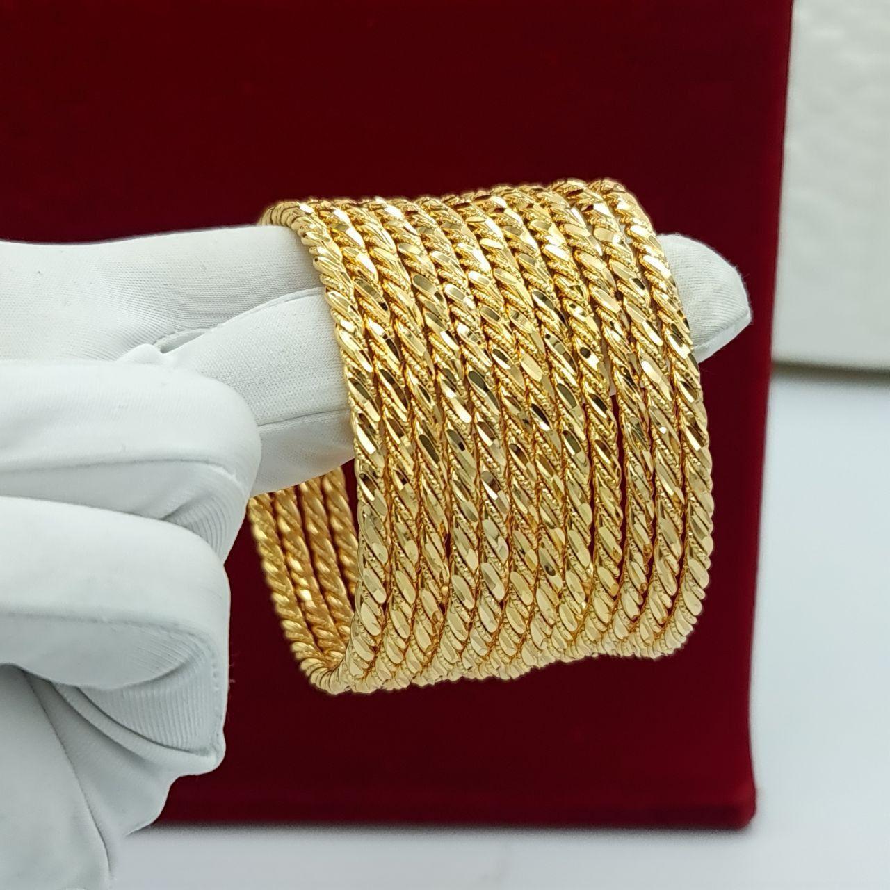 Twisted Rope Texture Gold Bangle