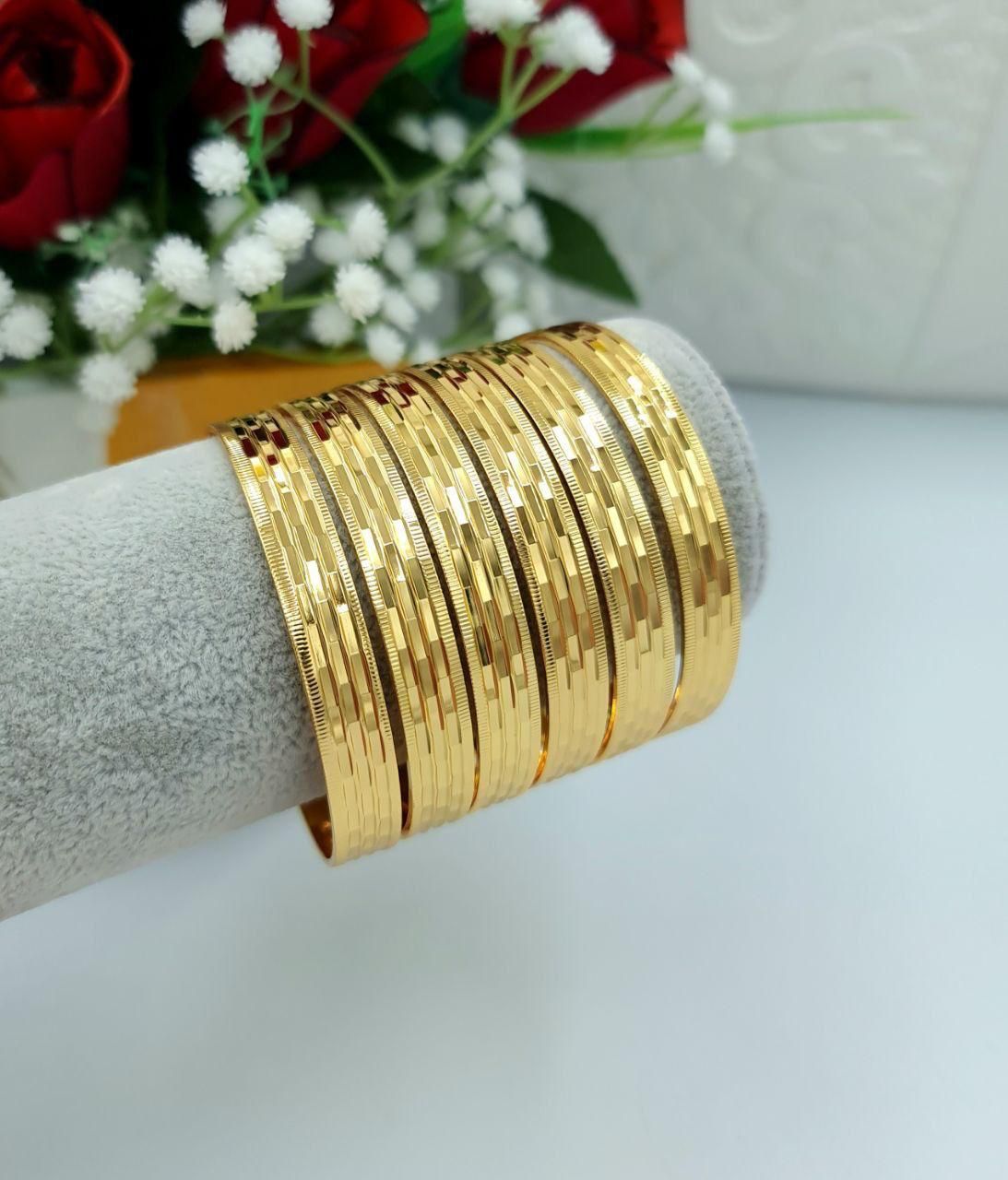 Royal Geometric Faceted Gold Bangle