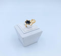 Radiant Sunburst & Black Onyx Flower Adjustable Ring