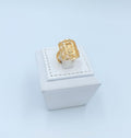 Royal Vintage Rose Rectangular Lattice Ring