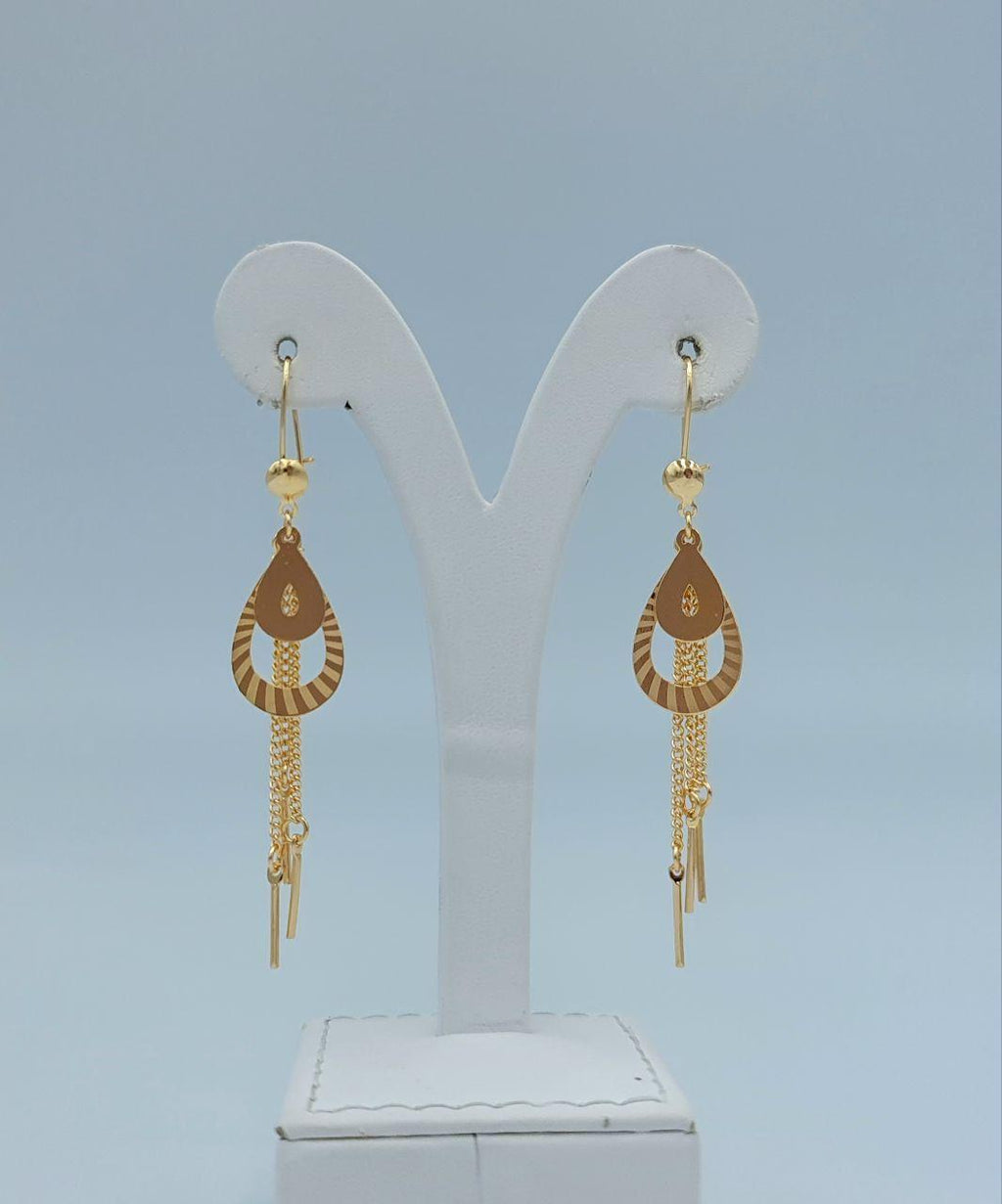 Elegant Teardrop Tassel Gold Earrings