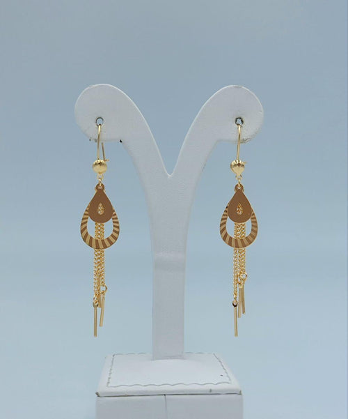 Elegant Teardrop Tassel Gold Earrings