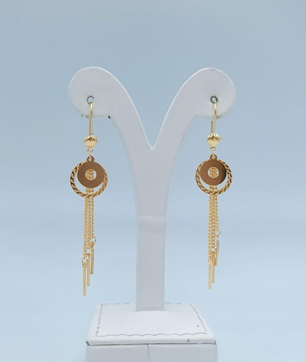 Disc Tassel Drop Earrings