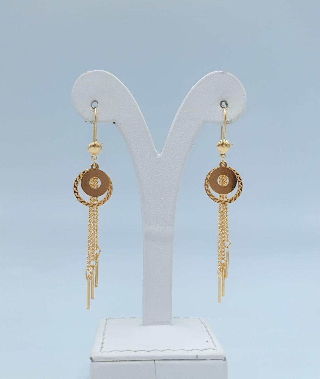 Disc Tassel Drop Earrings