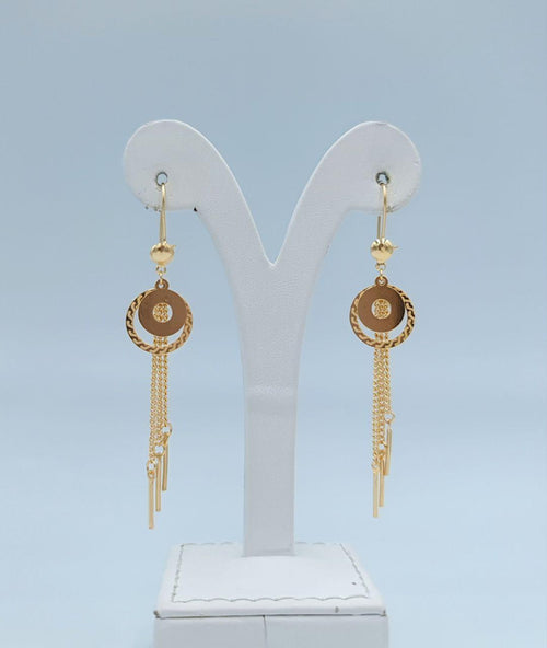 Disc Tassel Drop Earrings