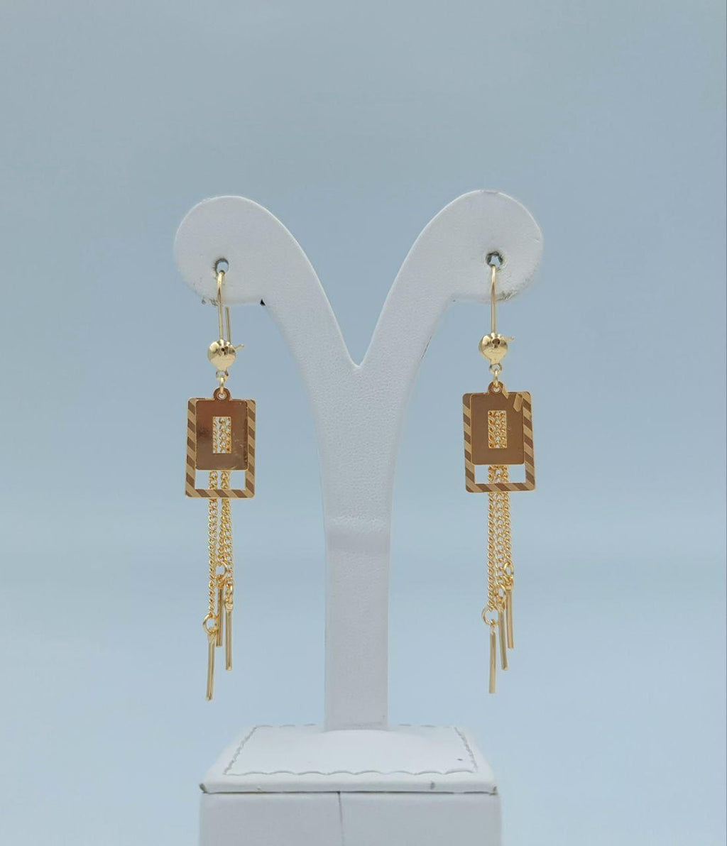 Geometric Square Tassel Drop Earrings
