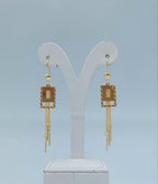 Geometric Square Tassel Drop Earrings
