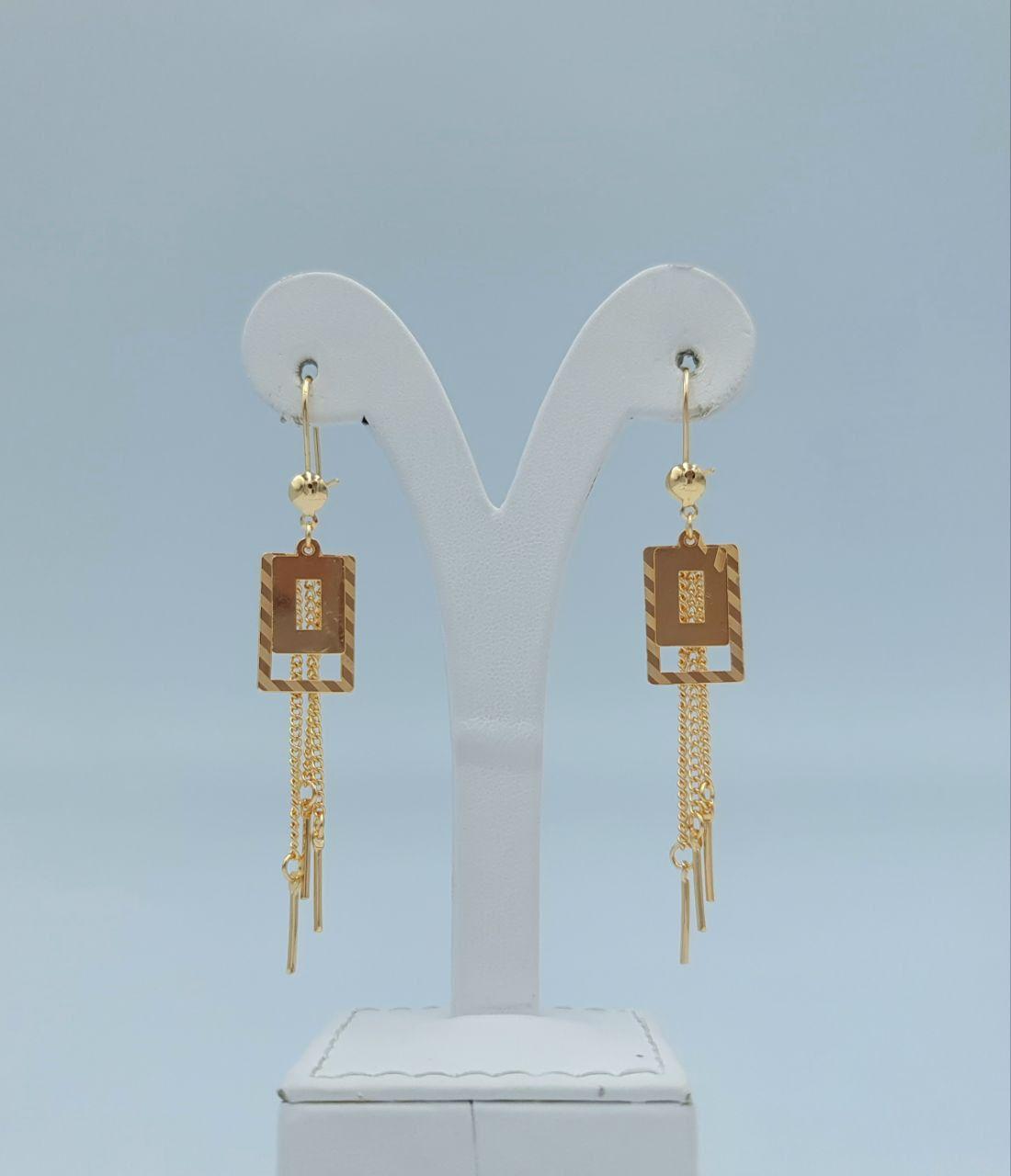 Geometric Square Tassel Drop Earrings