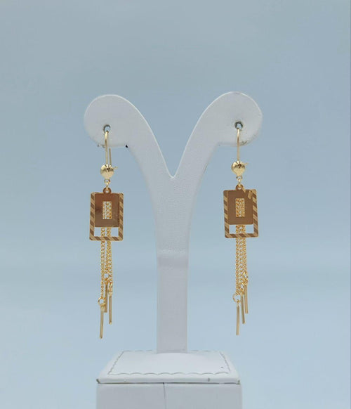 Geometric Square Tassel Drop Earrings