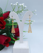 Geometric Filigree Triangle Drop Earrings