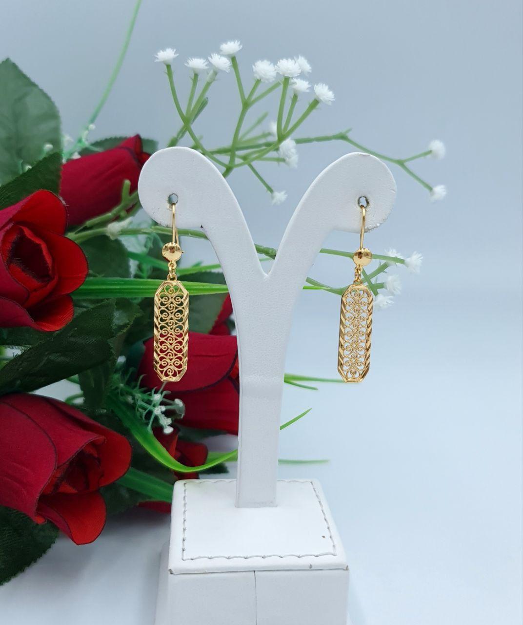 Majestic Long Filigree Bar Earrings