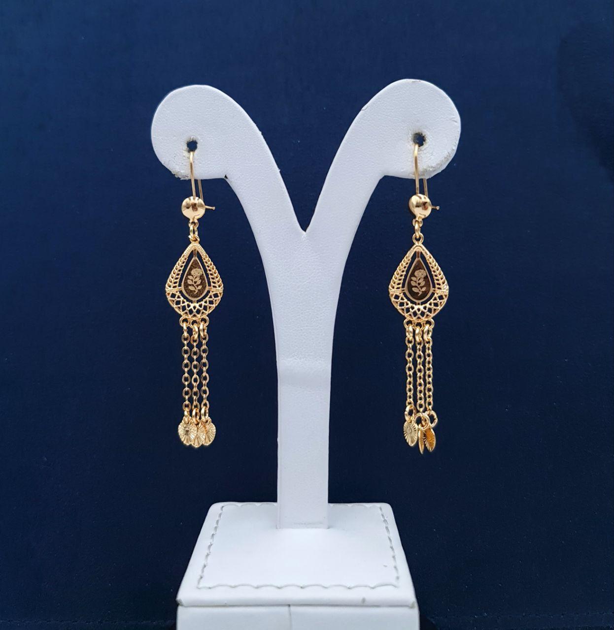 Teardrop Filigree Rose Dangle Earrings