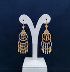 Tiered Crescent Floral Chandelier Earrings
