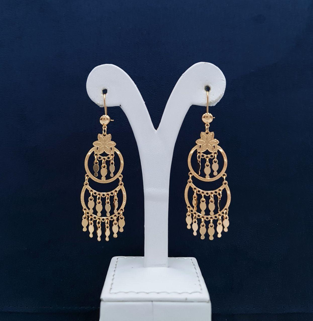 Tiered Crescent Floral Chandelier Earrings