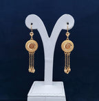 Textured Medallion Rose Tassel Earrings