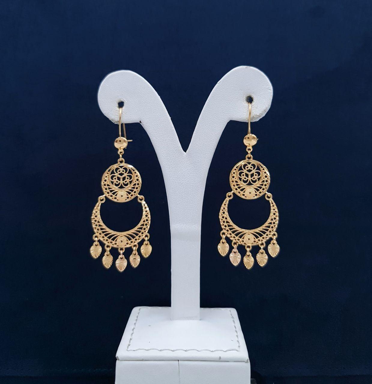 Filigree Crescent Chandelier Earrings
