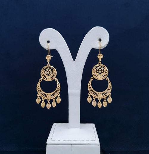 Filigree Crescent Chandelier Earrings