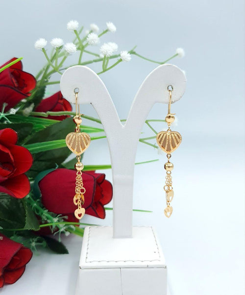 Cascading Heart Charm Dangle Earrings