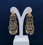 Multi-Tiered Floral Chandelier Statement Earrings
