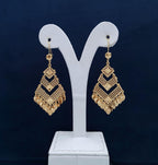 Layered Geometric Filigree Dangle Earrings