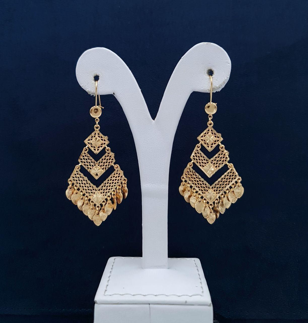 Layered Geometric Filigree Dangle Earrings