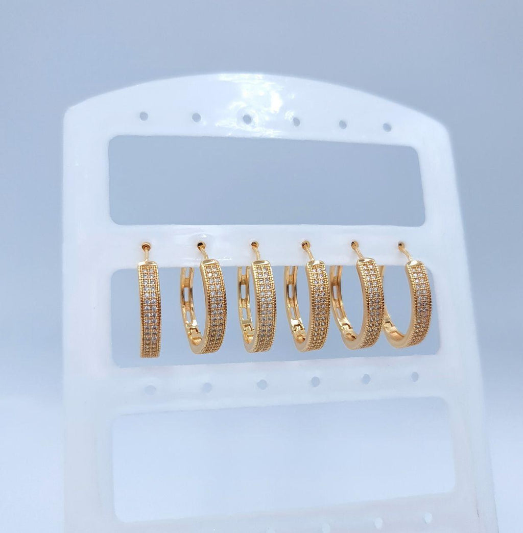 Sparkling Pavé Wide Hoop Earrings