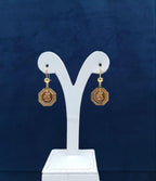 Octagonal Vintage Rose Drop Earrings