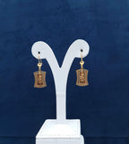 Classic Rectangular Rose Drop Earrings