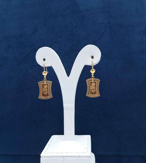 Classic Rectangular Rose Drop Earrings