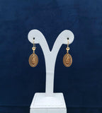 Classic Oval Rose Medallion Earrings