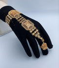 Majestic Square Rose Gold Hand Bracelet (Panja)
