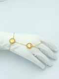 Dainty Floral Button Chain Hand Bracelet