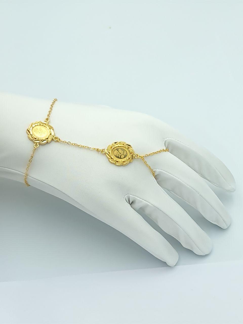 Dainty Rose Coin Chain Hand Bracelet