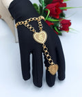 Royal Heart Rose Gold Hand Bracelet (Panja)
