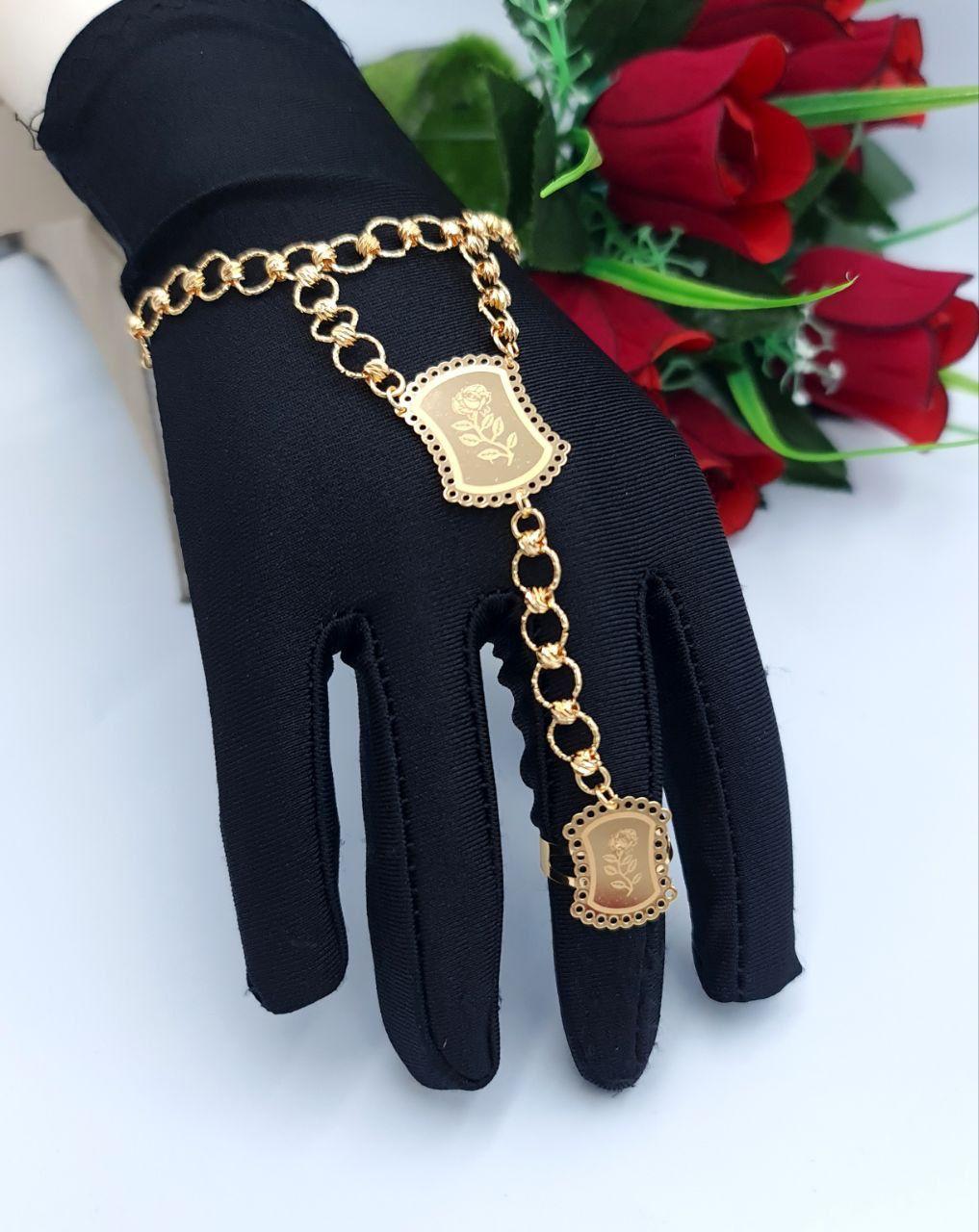 Royal Shield Rose Gold Hand Bracelet (Panja)