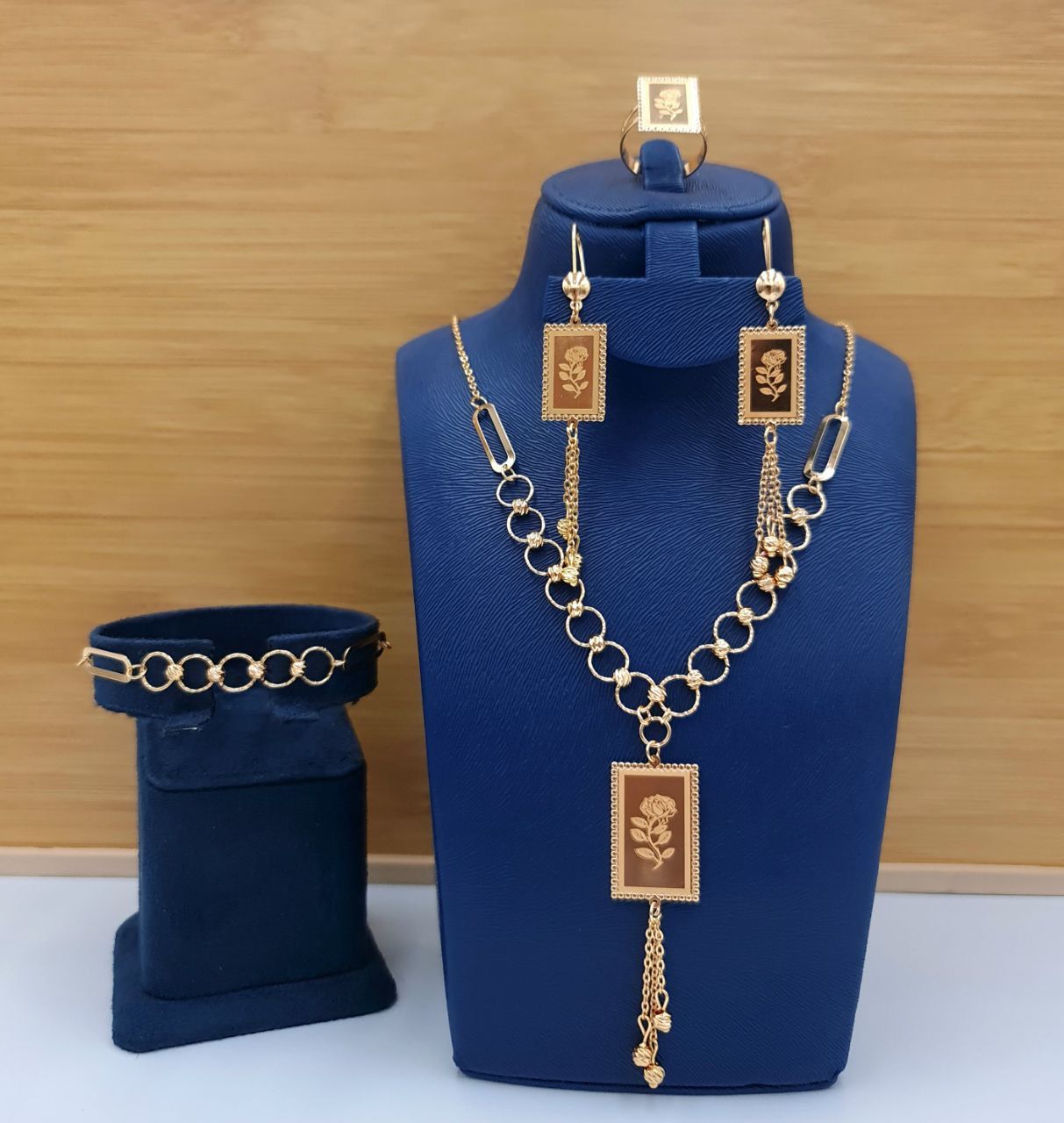 Royal Rectangular Rose 4-Piece Jewelry Set