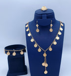 Golden Vintage Coin Charm 4-Piece Jewelry Set