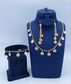 Golden Sunburst Hexagon Charm 3-Piece Jewelry Set