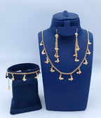 Golden Butterfly Charm 3-Piece Jewelry Set