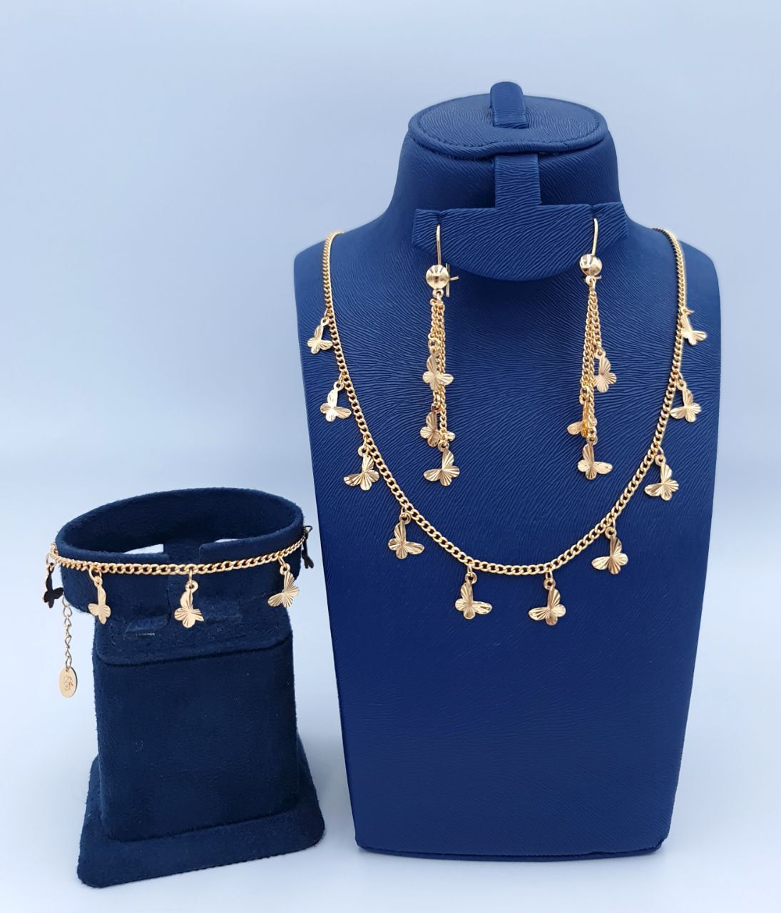 Golden Butterfly Charm 3-Piece Jewelry Set