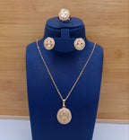 Royal Round Sunburst Crystal Halo 3-Piece Set