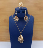Royal Golden Abstract Filigree Petal 3-Piece Set