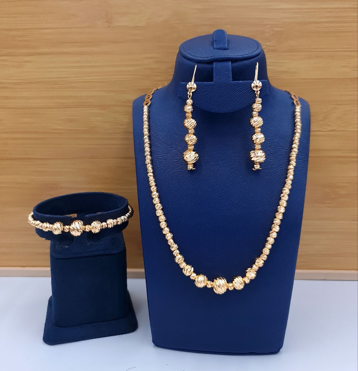 Royal Textured Gold Beaded 3-Piece Set