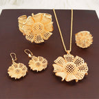Royal Golden 3D Lattice Flower 4-Piece Set