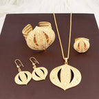 Royal Golden 3D Engraved Almond 4-Piece Set