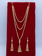 Royal Golden Layered Beaded Tassel 2-Piece Set