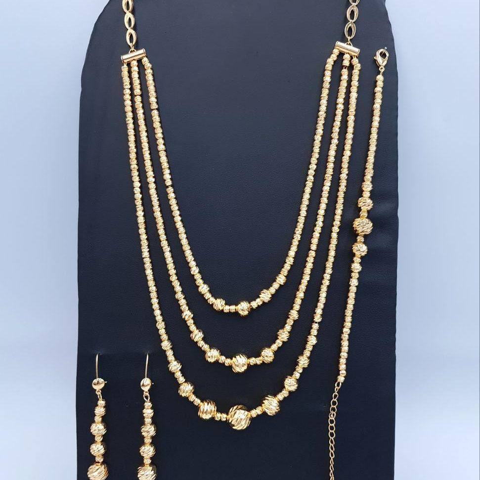 Royal Golden 3-Tier Beaded 3-Piece Set