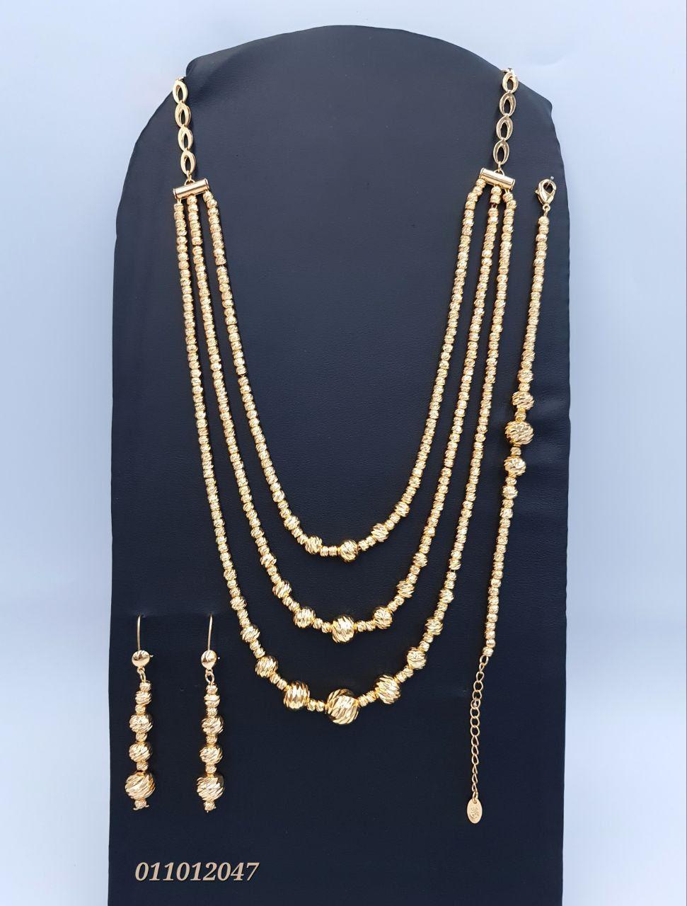Royal Golden 3-Tier Beaded 3-Piece Set