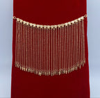 Royal Golden Waterfall Fringe Heart Choker